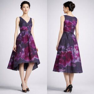 Watercolor Floral Fit & Flare Midi Dress Boho Wedding Guest 12